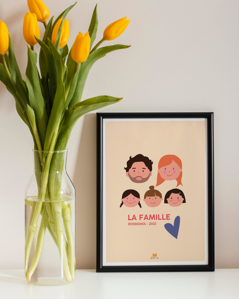 Affiche personnalisée Portrait de famille Ma petite vie