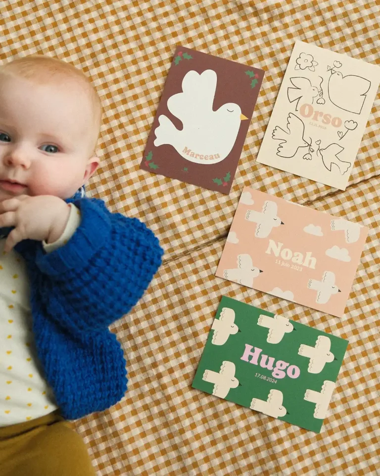 faire-part de naissance illustrés pour l'automne