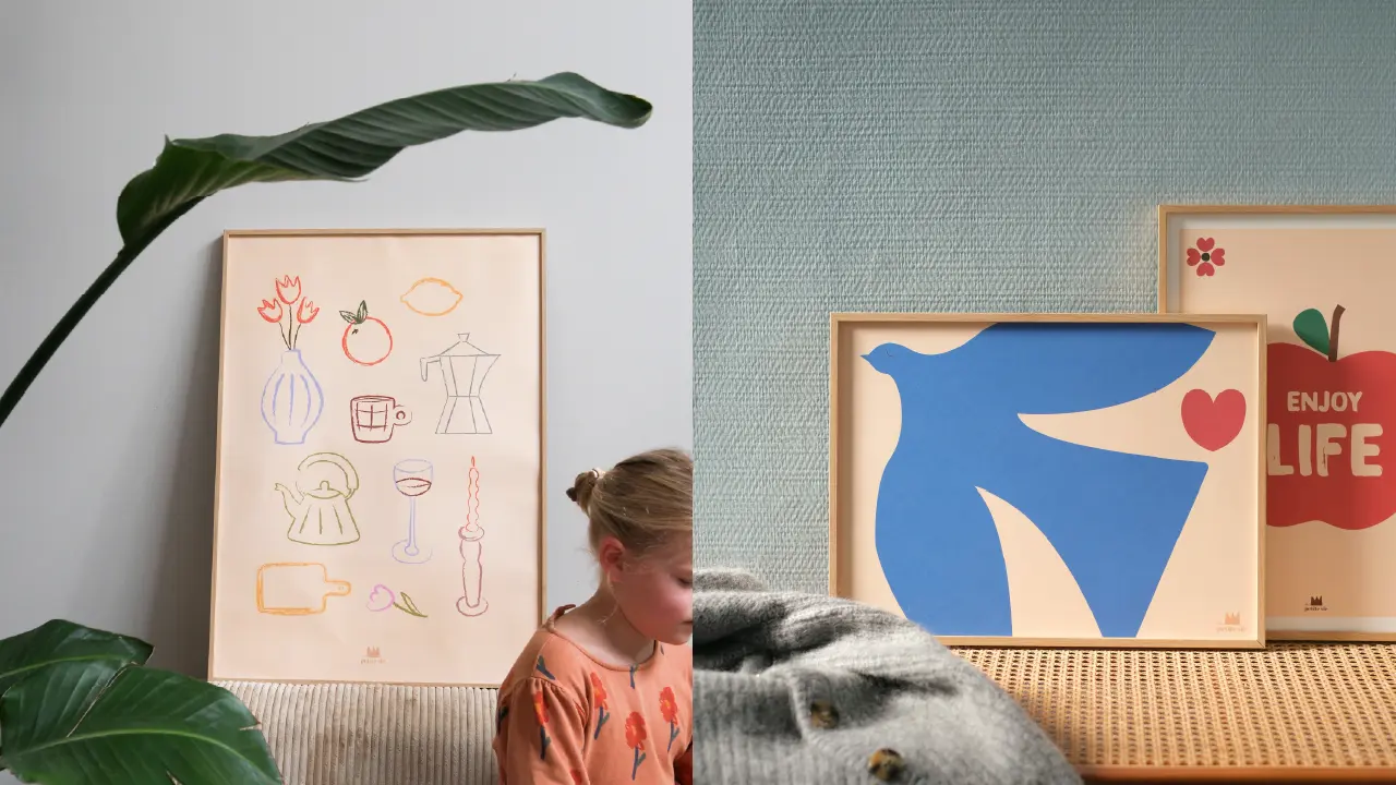 Photo des affiches décoratives Ma Petite Vie. Des affiches illustrées et colorées.