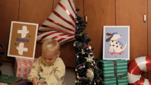 Photos des affiches ma petite vie avec des oiseaux, un enfant et un chien illustré qui fait du skate