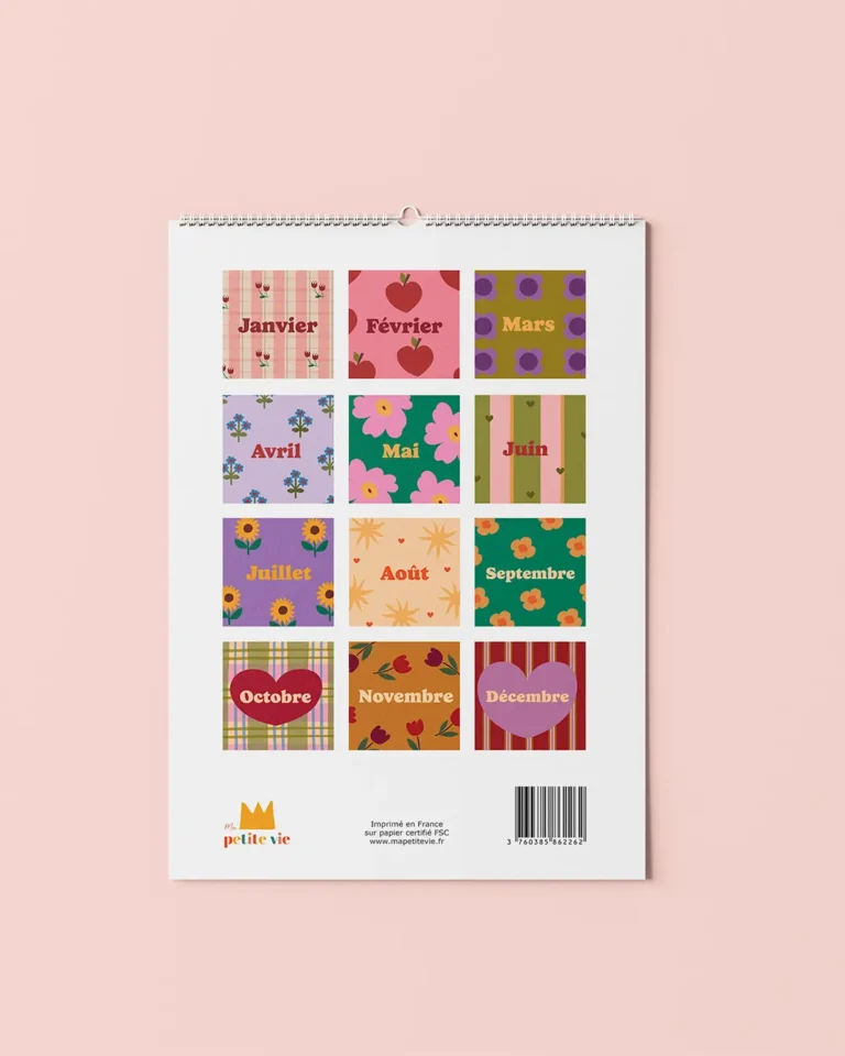 Calendrier perpétuel des anniversaires, illustré par Ma Petite Vie.